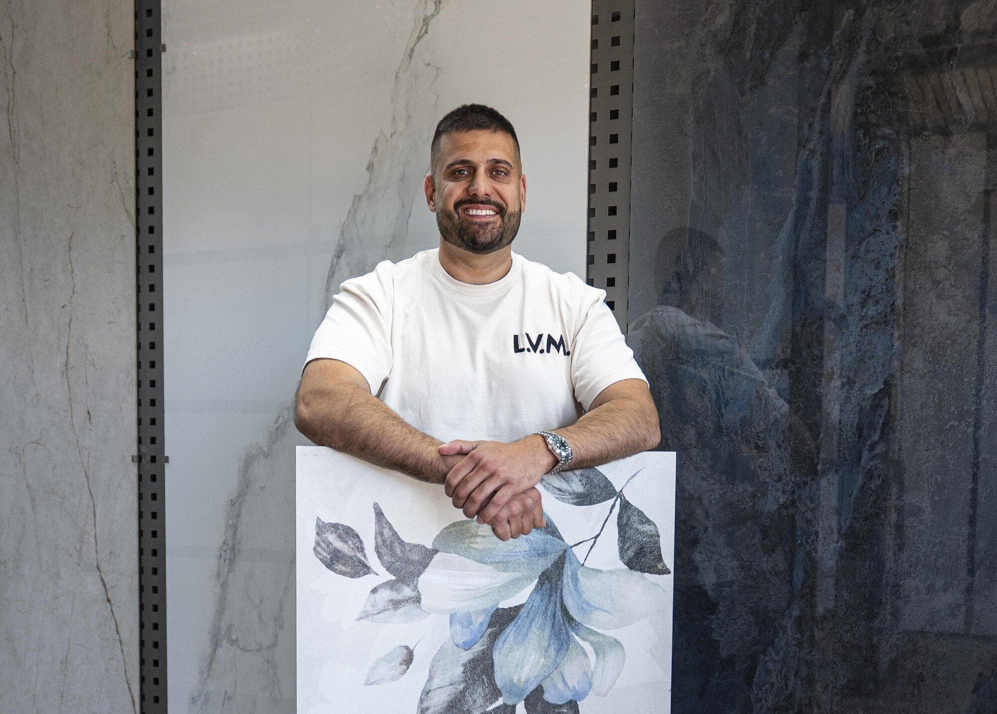 Velkoformátová dlažba s imitací mramoru v rozměru 160×320 cm